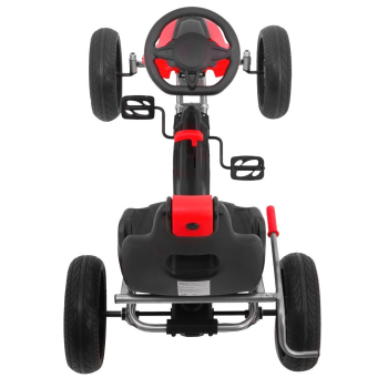 Gokart Grand Ride na pedały dla dzieci 3+ Czerwony + Koła EVA + Regulacja fotela + Hamulec ręczny